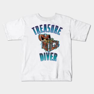 Treasure diver metal detecting Kids T-Shirt